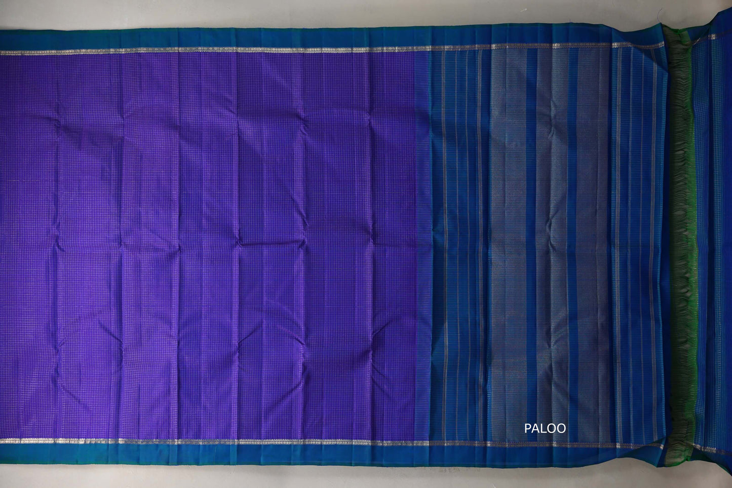 Royal purple with Peacock Green Vintage Kanjivaram Silk Saree by Shreenivas Silks PSSR019396