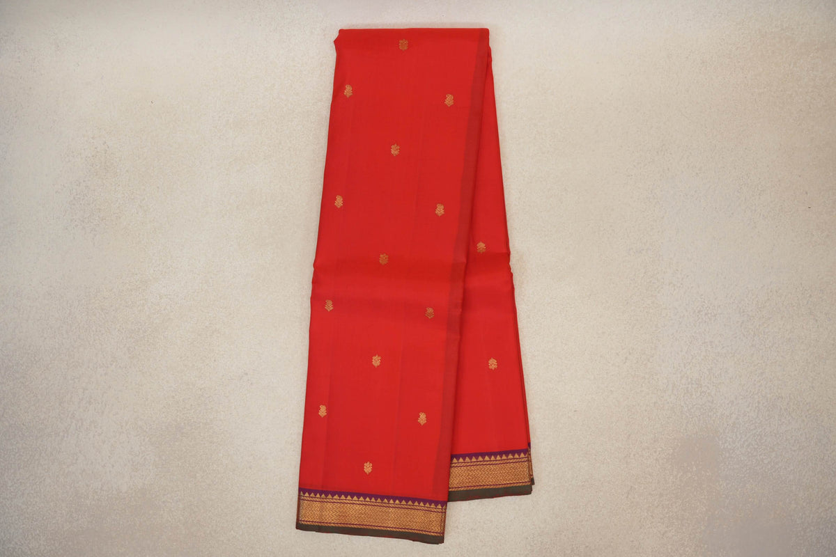 Bright Red vintage Kanjivaram Silk Saree online