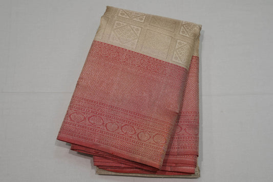 Off-white bridal kanchipuram silk saree