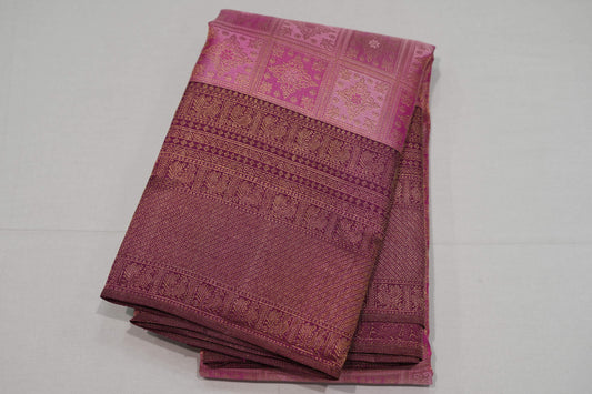 Pink bridal kanchipuram silk saree