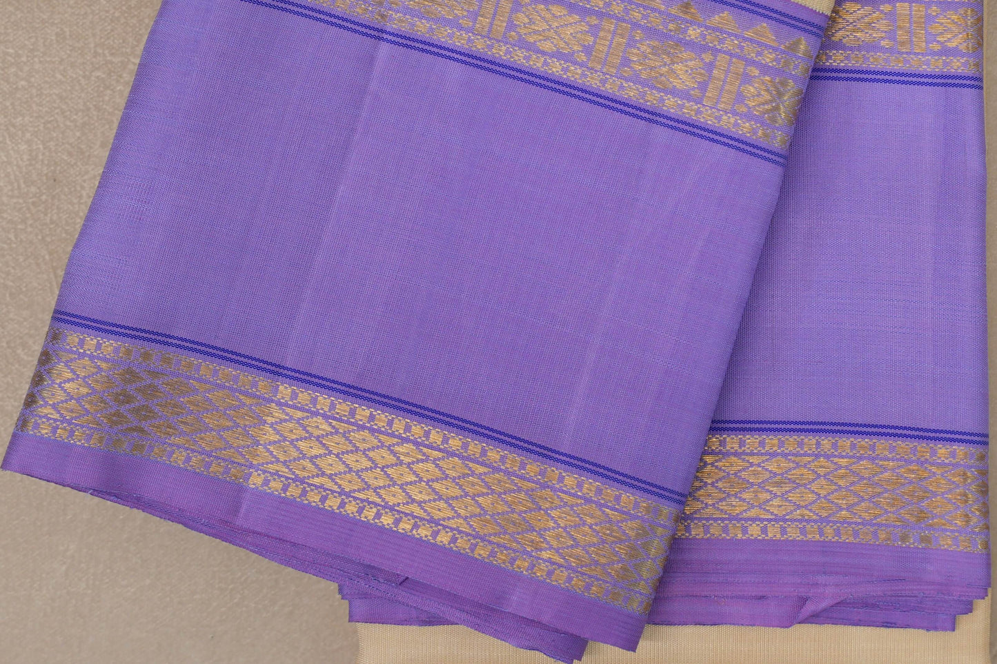 Cream Vintage Kanjivaram Silk Saree borders
