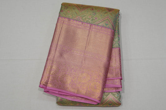 Multi-color bridal kanchipuram silk saree
