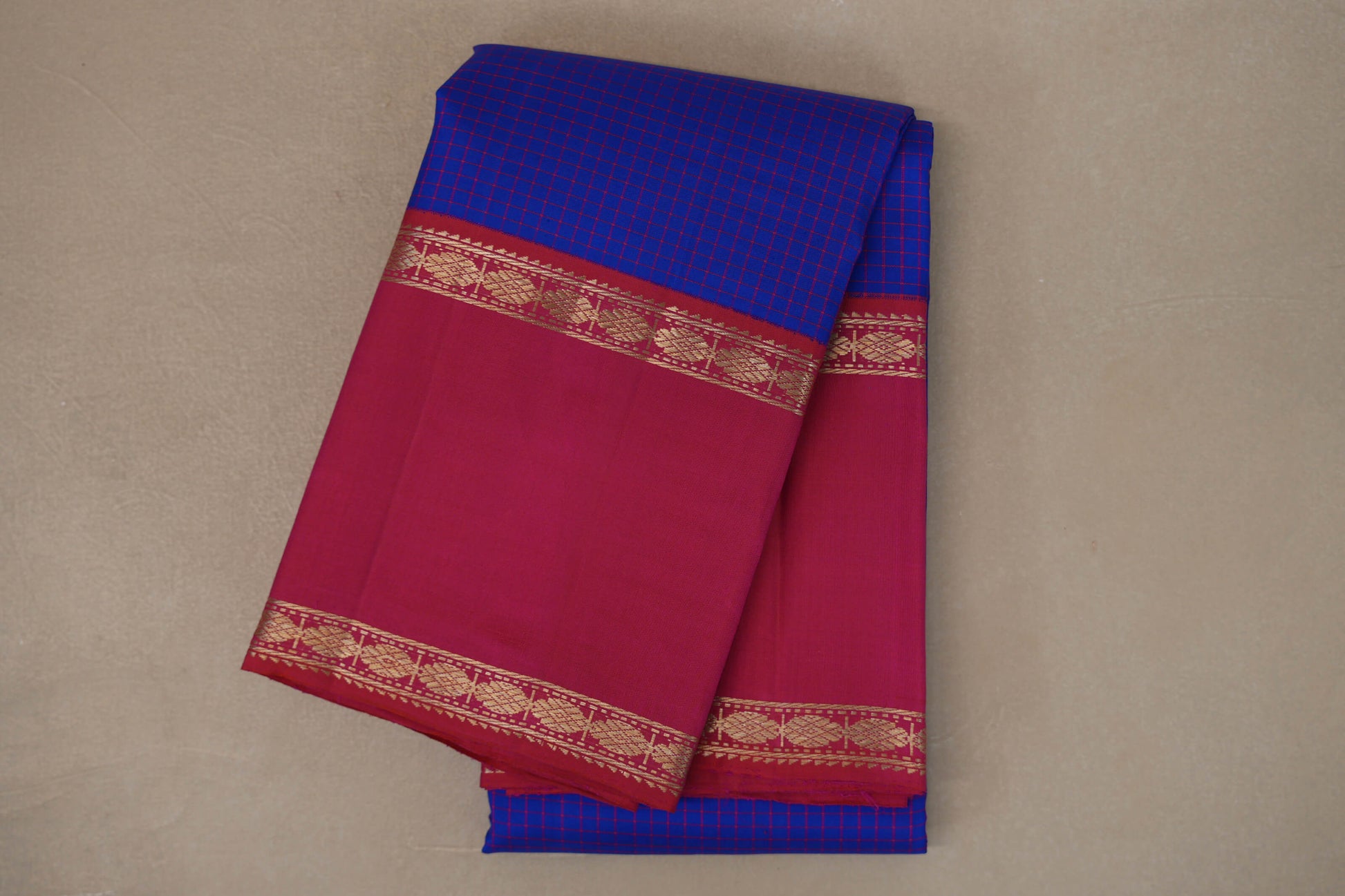 Royal Blue with Rettai Pettu Borders Vintage Kanjivaram Silk Saree