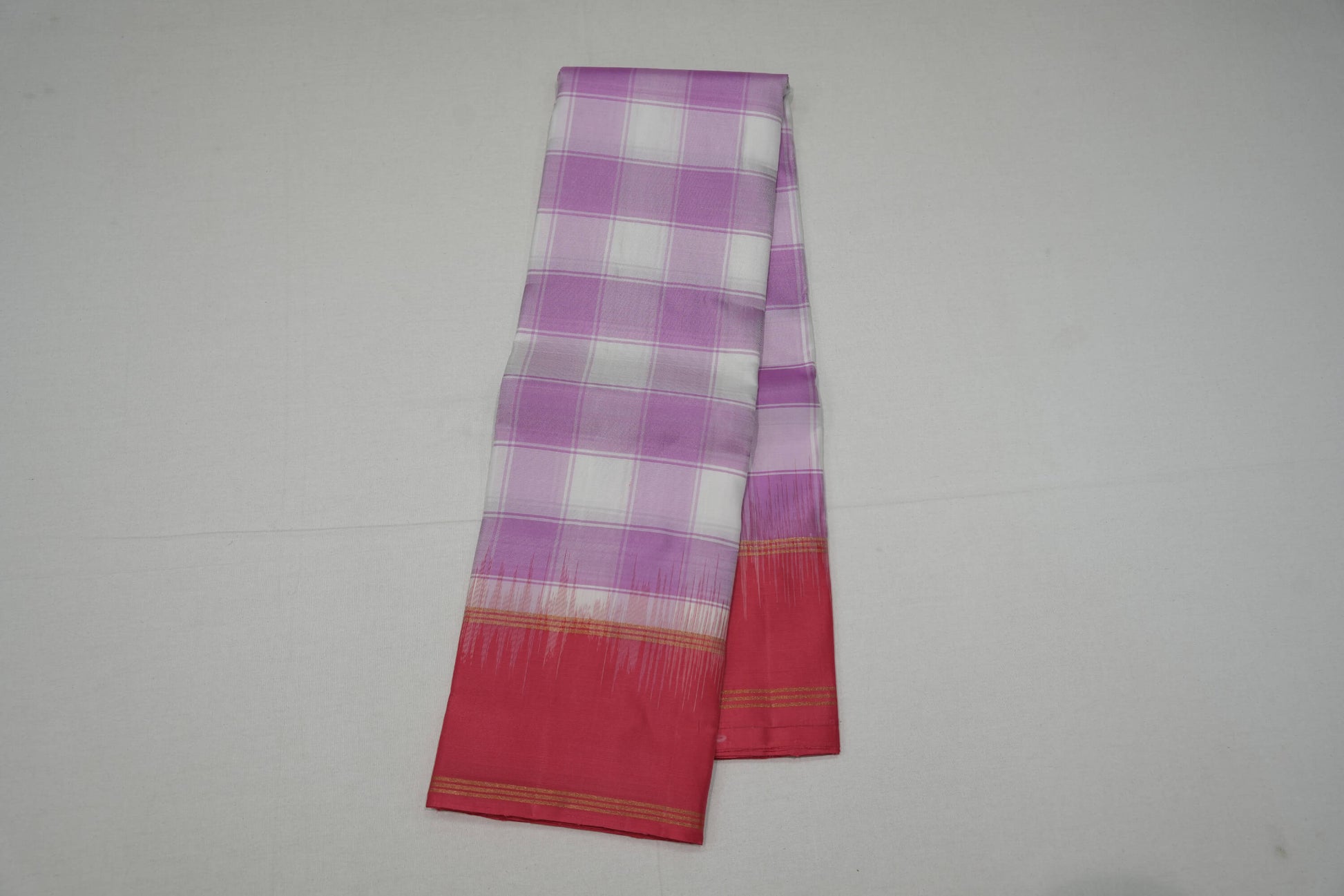 Checked light weight kanchipuram silk saree