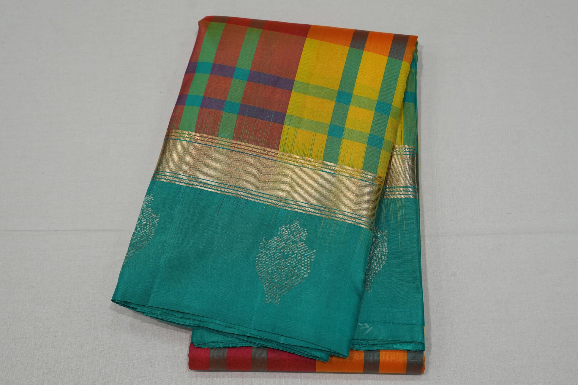 Multi-color light weight kanchipuram silk saree