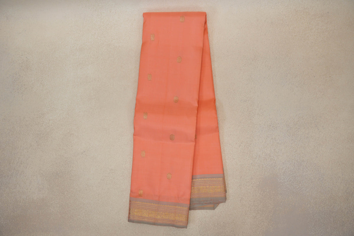Light Salmon Pink Vintage Kanjivaram Silk Saree online