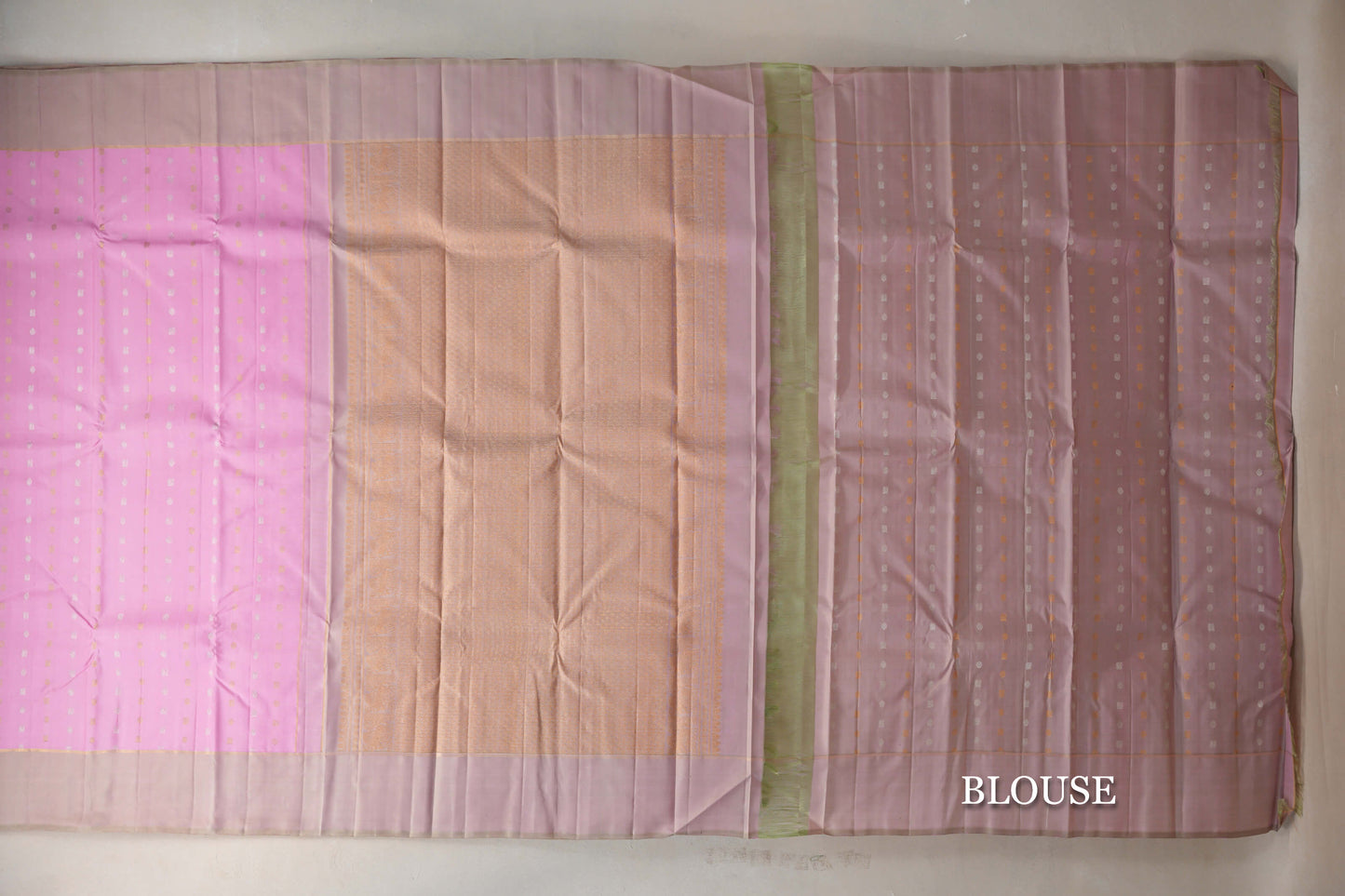 Pastel Pink Vintage Kanjivaram Silk Saree Blouse
