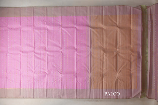 Pastel Pink Vintage Kanjivaram Silk Saree Paloo