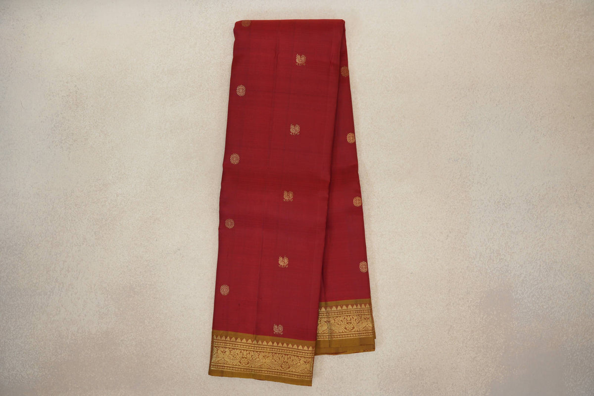 Deep Red Vintage Kanjivaram Silk Saree online