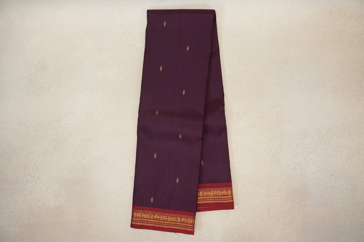 Deep Plum Vintage Kanjivaram Silk Saree online