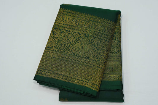 Bottle green vintage kanchipuram silk saree