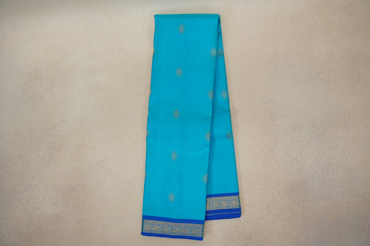 Aqua Blue Vintage Kanjivaram Silk Sareeonline