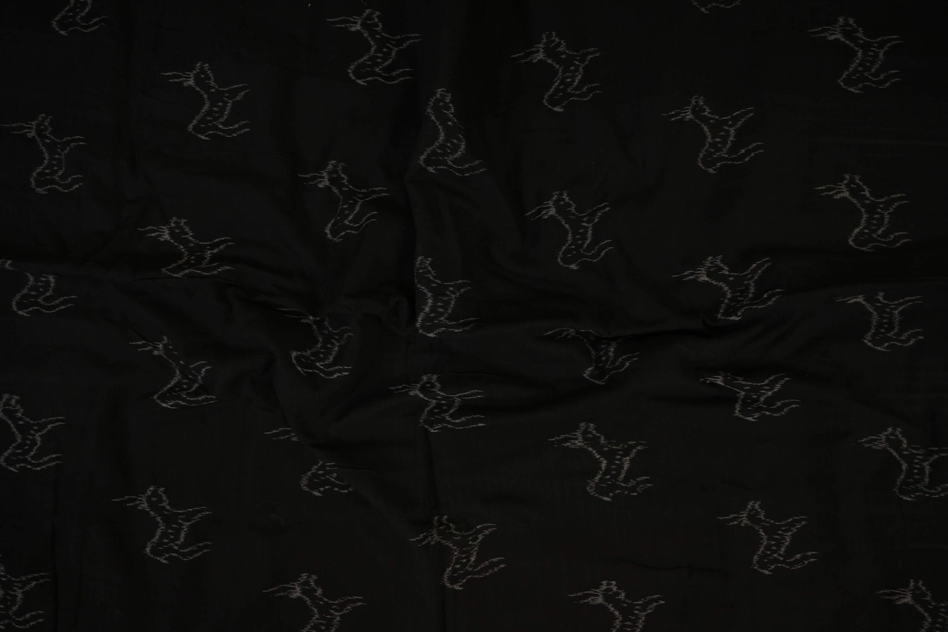 Black Ikat Cotton Saree Zoom