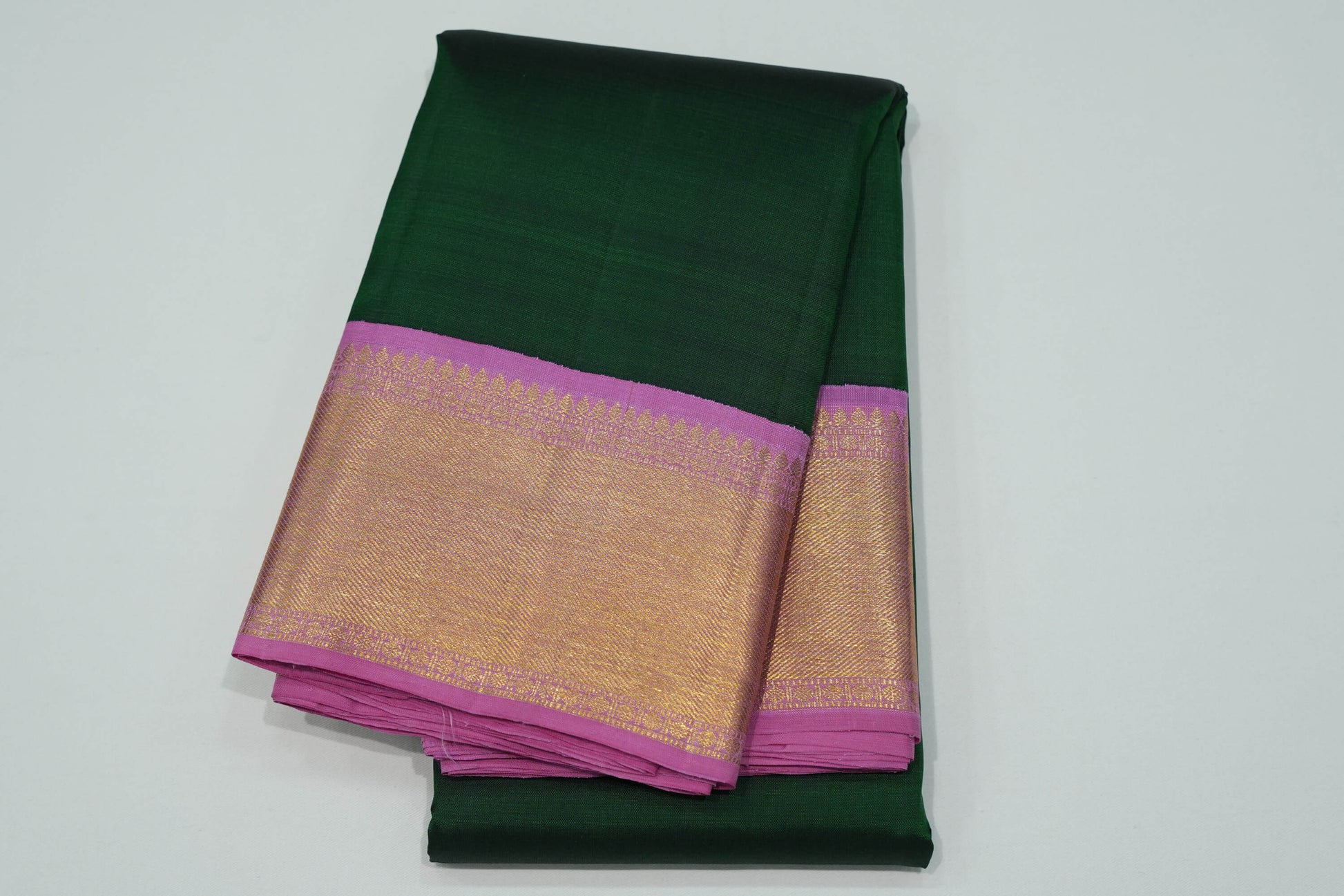 Bottle green vintage kanchipuram silk saree