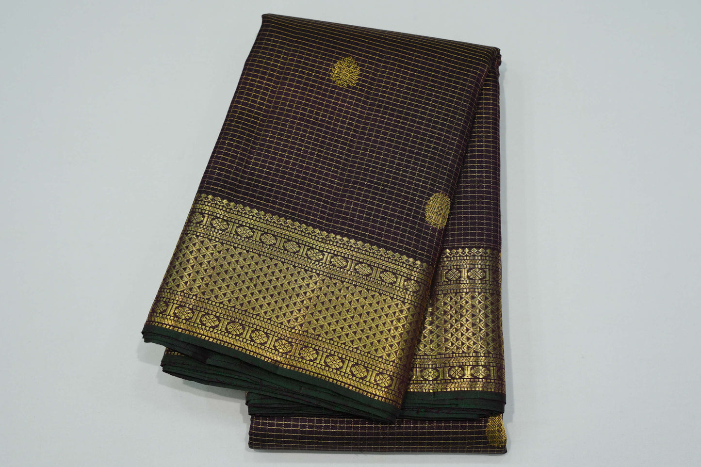 brown vintage kanchipuram silk saree