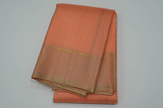 Peach pink vintage kanchipuram silk saree