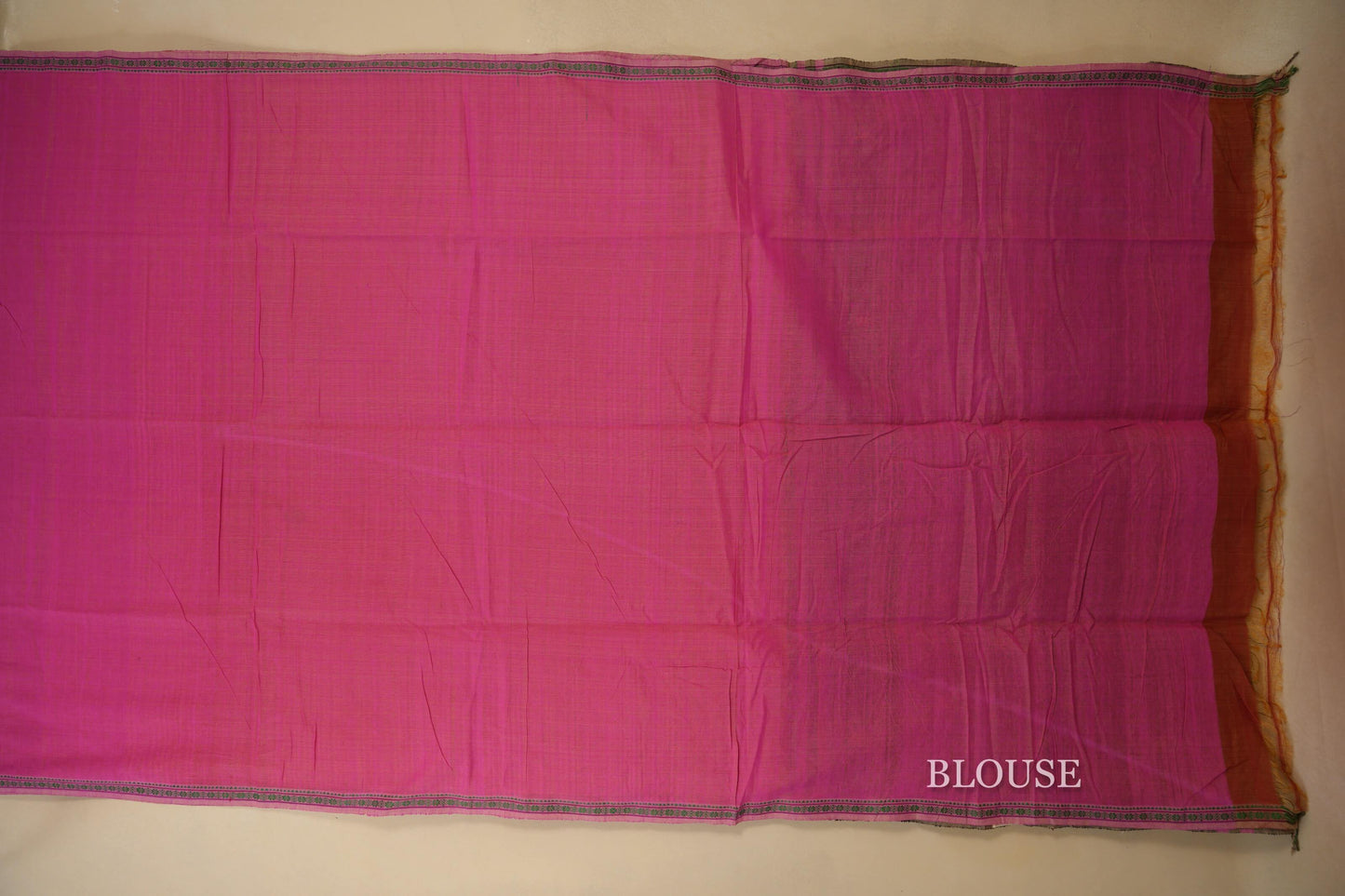 Pink Orange Dual Tone Odisha Eri Cotton Saree Blouse