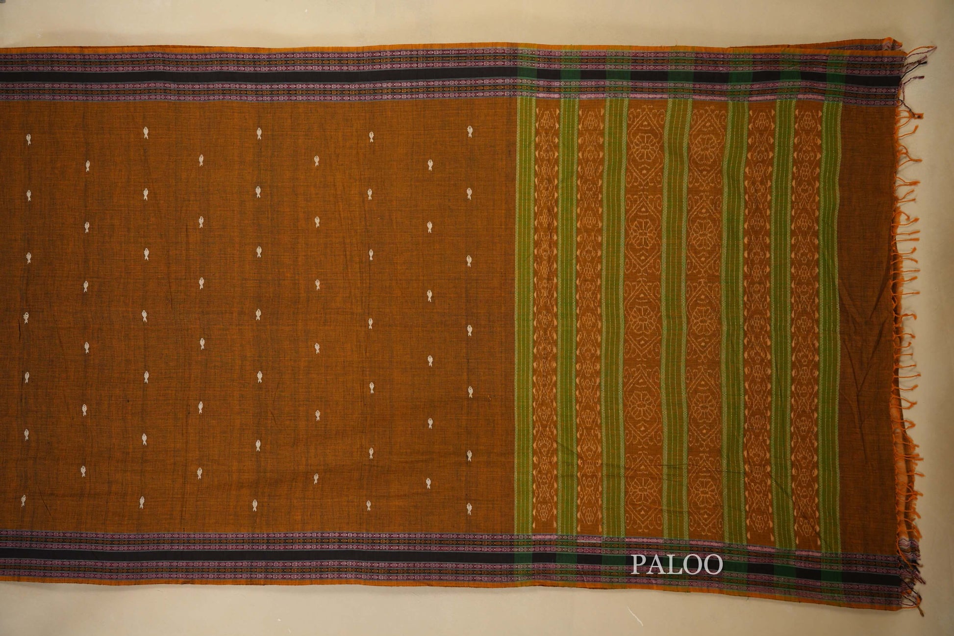  Mehandi Green Odissa Eri Cotton Saree Paloo