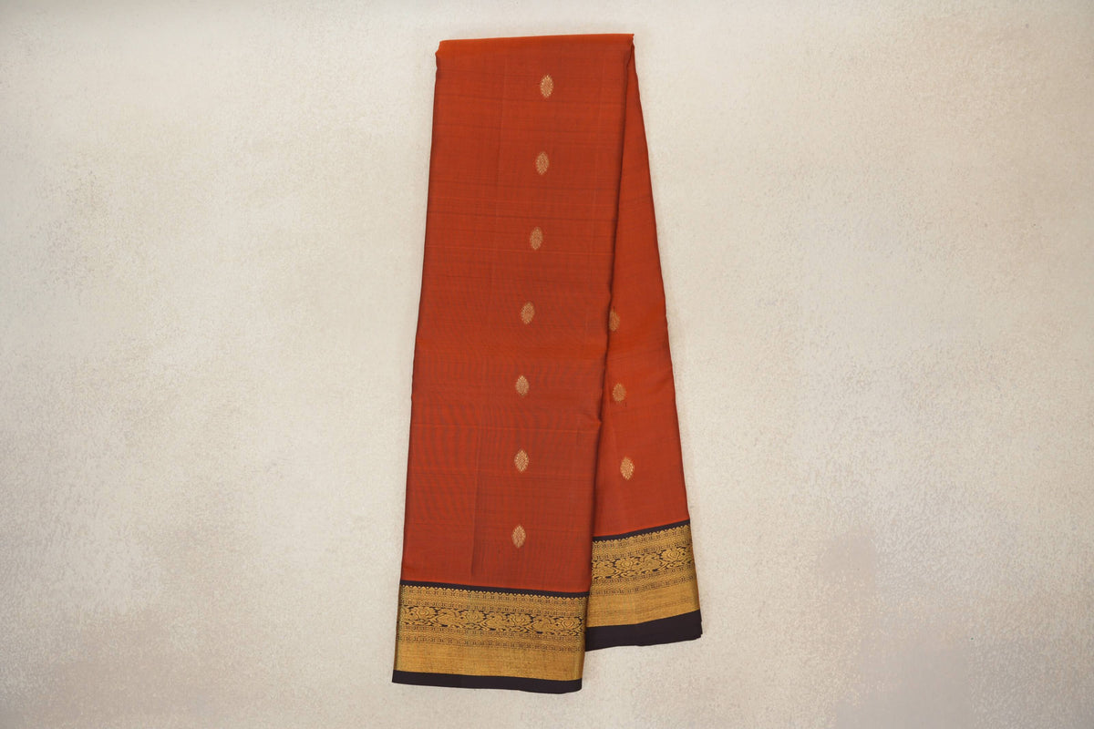 Dark Rust Vintage Kanjivaram Silk Saree  online