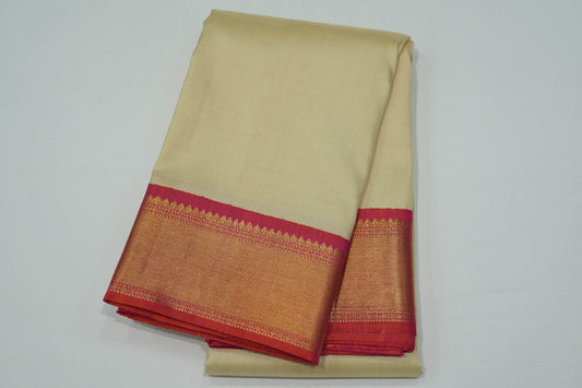 Off-white vintage kanchipuram silk saree