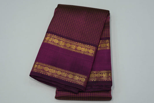 Dark magenta vintage kanchipuram silk saree