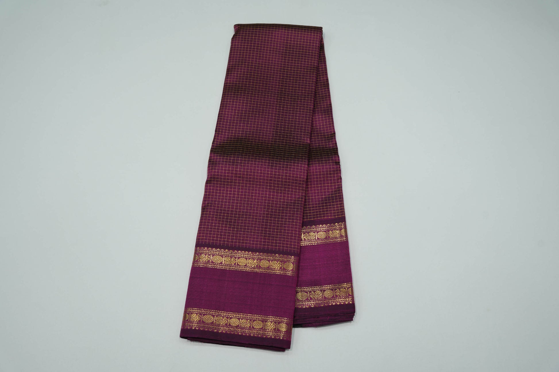 Checked vintage kanchipuram silk saree