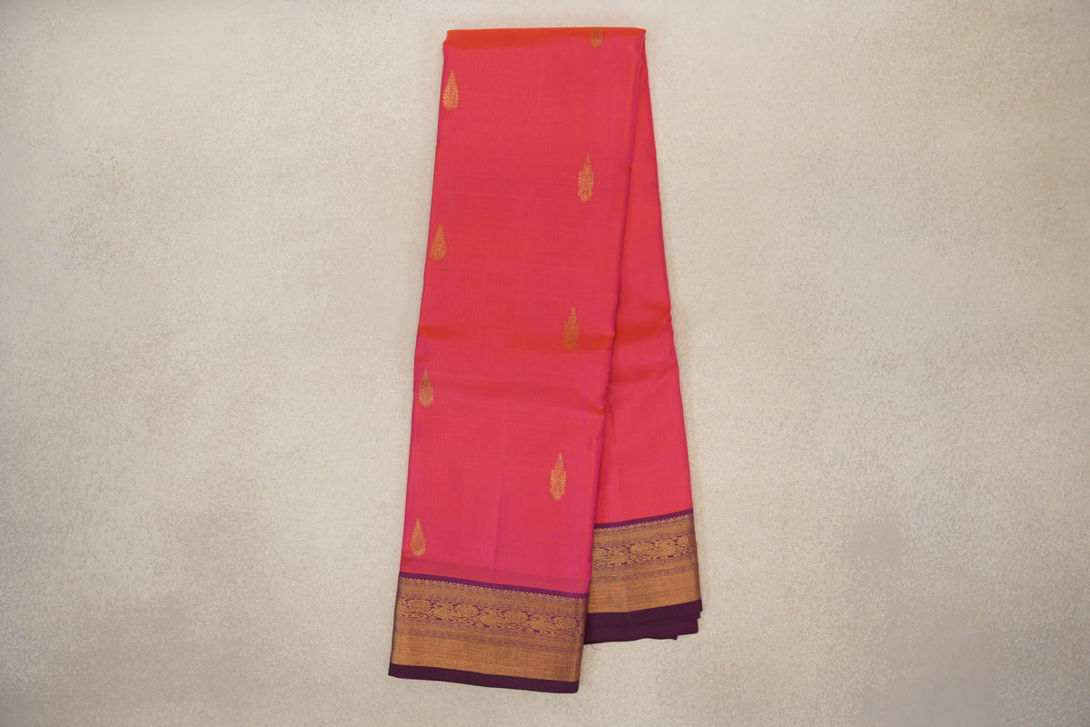 orangish pink Vintage Kanjivaram Silk Saree  online
