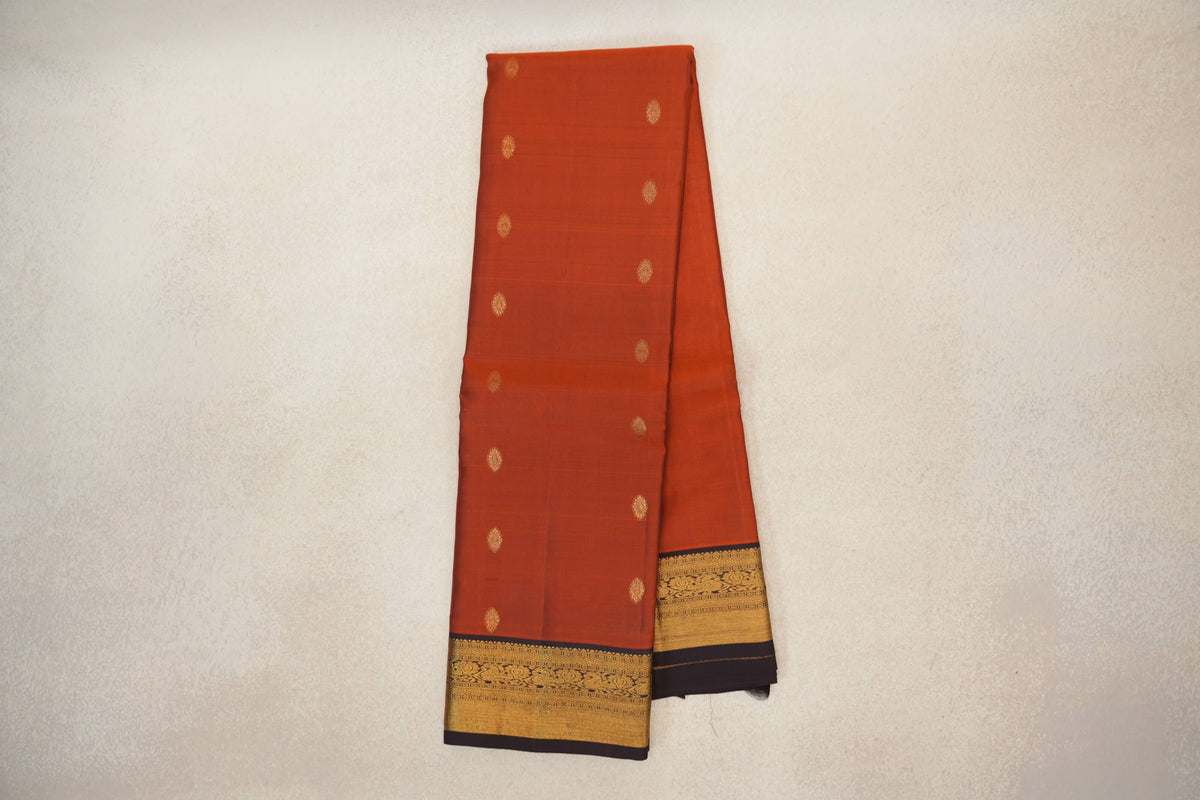 Dark Rust Vintage Kanjivaram Silk Saree  online