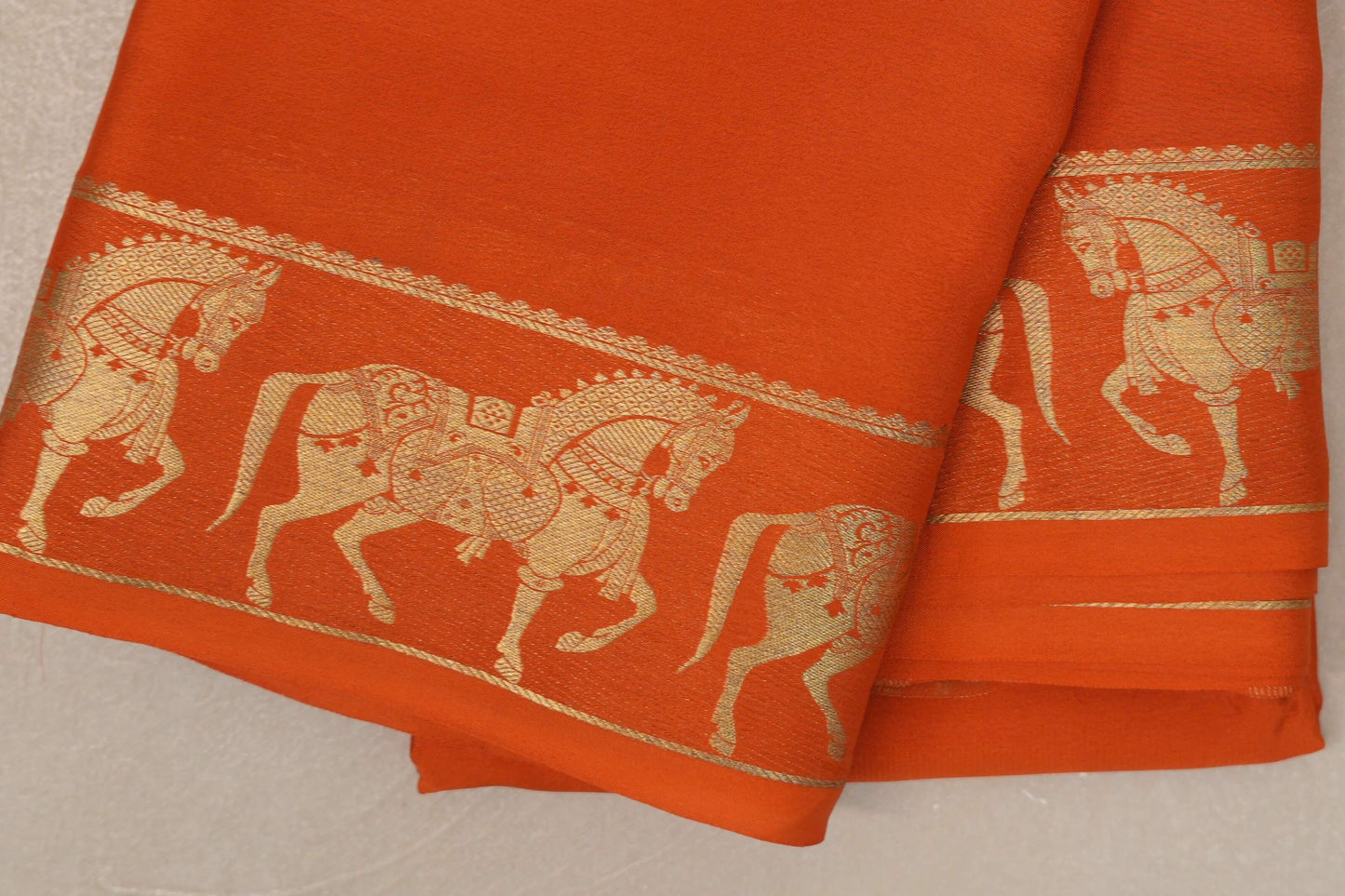 Rust Mysore Silk Saree by Shreenivas Silks PSSR019430