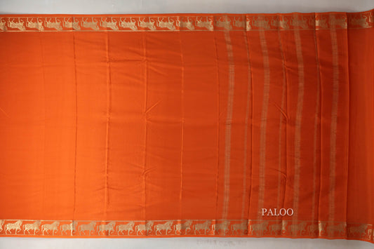 Rust Mysore Silk Saree by Shreenivas Silks PSSR019430
