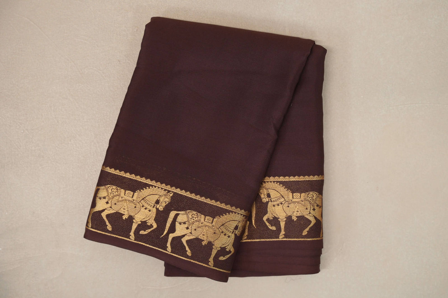 Coffee Brown Mysore Silk Saree by Shreenivas Silks PSSR019435