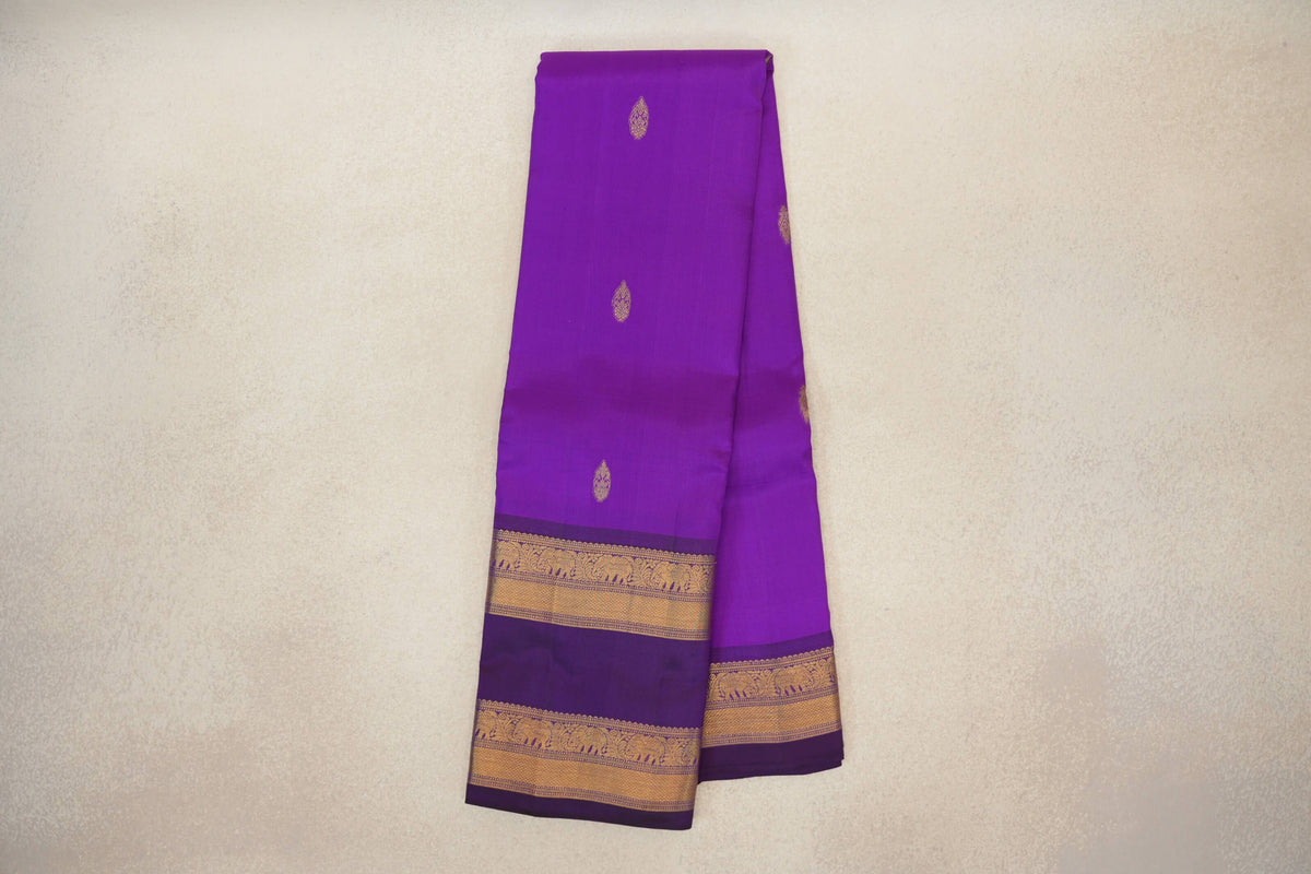 Bright Violet Purple Light Weight Kanchipuram Silk Saree online