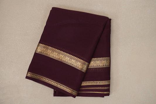 Deep Maroon Mysore Silk Saree by Shreenivas Silks PSSR019440