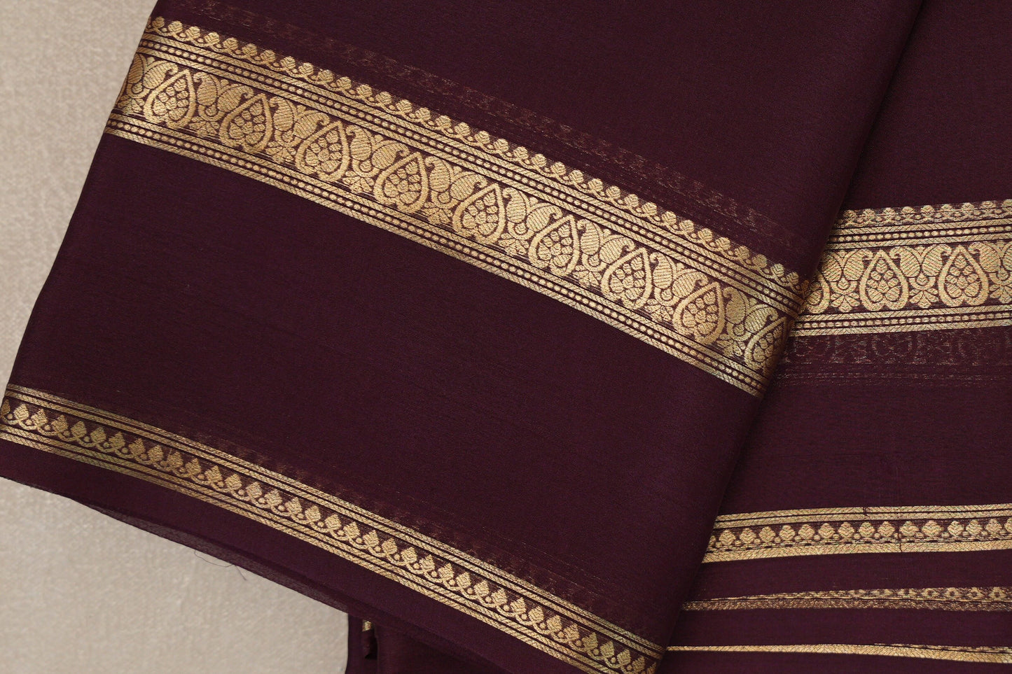 Deep Maroon Mysore Silk Saree by Shreenivas Silks PSSR019440