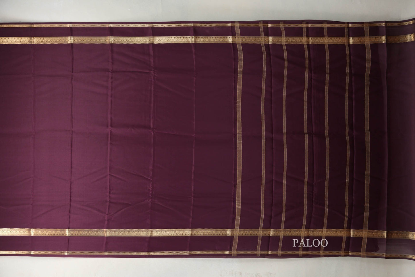 Deep Maroon Mysore Silk Saree by Shreenivas Silks PSSR019440