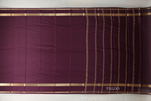 Deep Maroon Mysore Silk Saree by Shreenivas Silks PSSR019440
