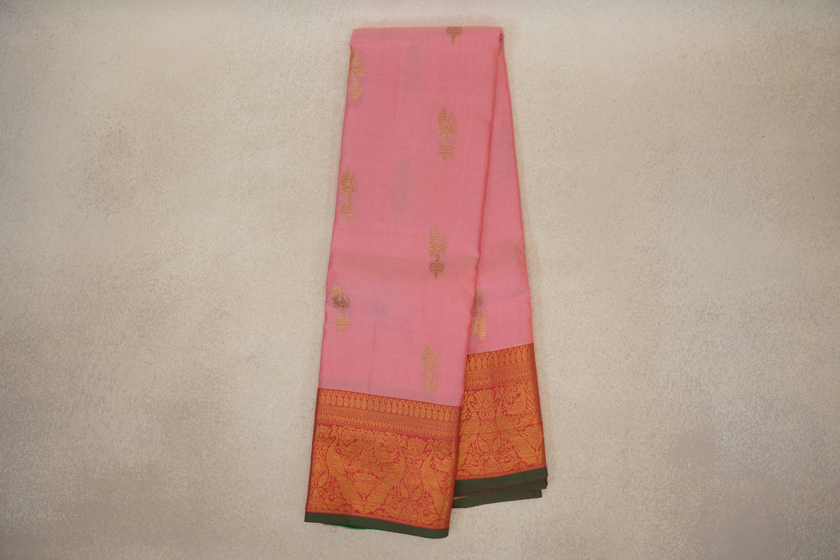Pastel Pink Light Weight Kanchipuram Silk Saree online
