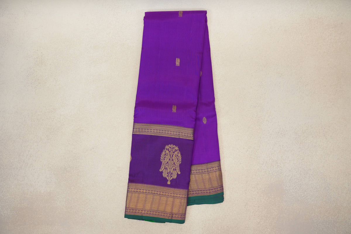 Bright Violet Purple Light Weight Kanchipuram Silk Saree online