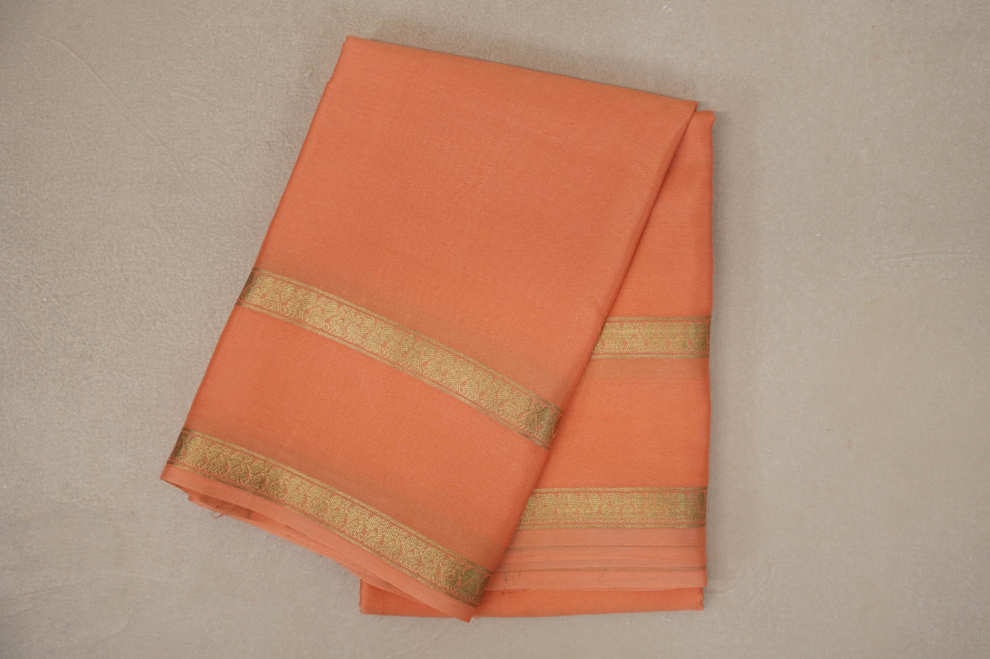 Light Orange Mysore Silk Saree by Shreenivas Silks PSSR019445