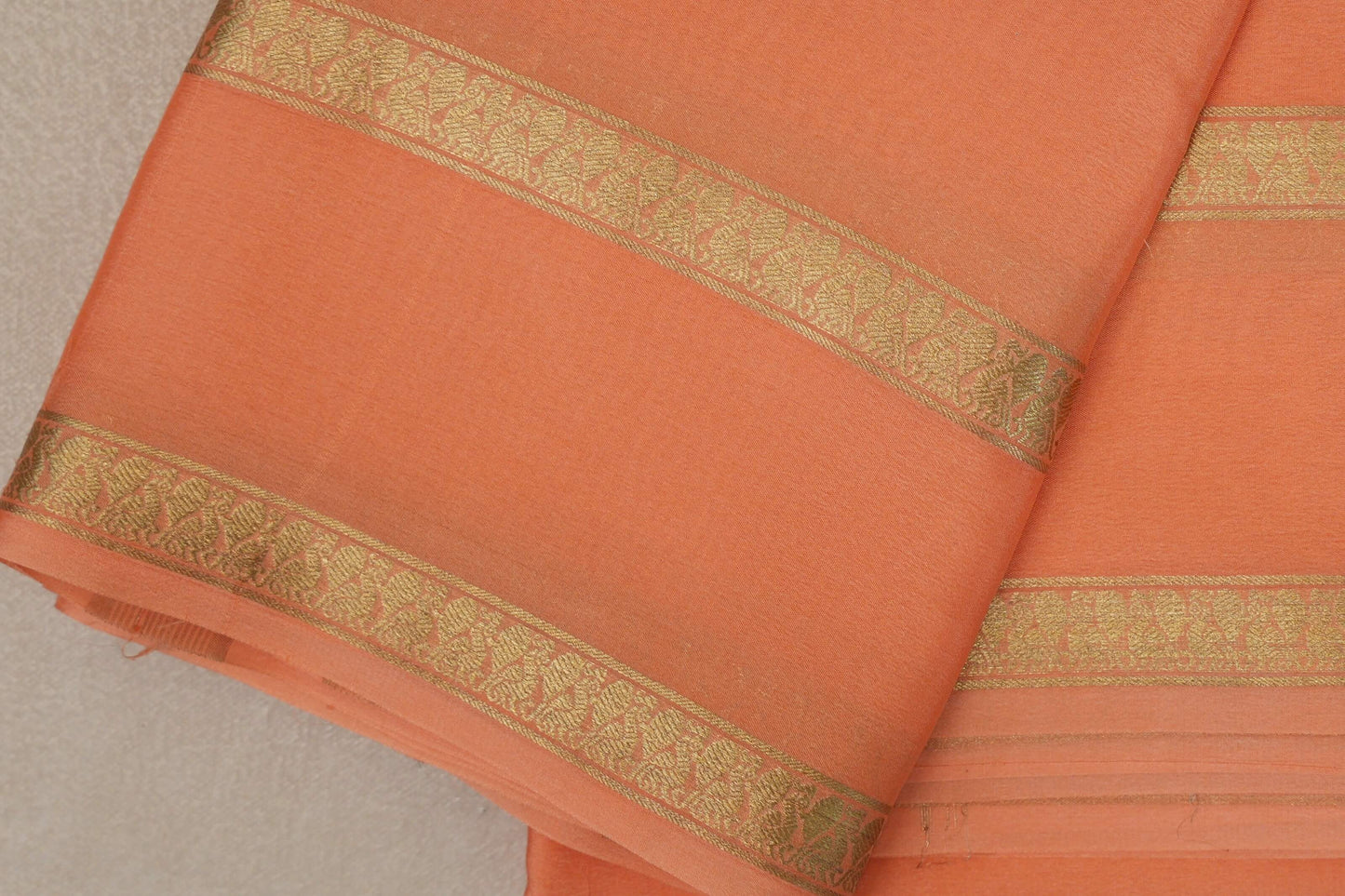 Light Orange Mysore Silk Saree by Shreenivas Silks PSSR019445