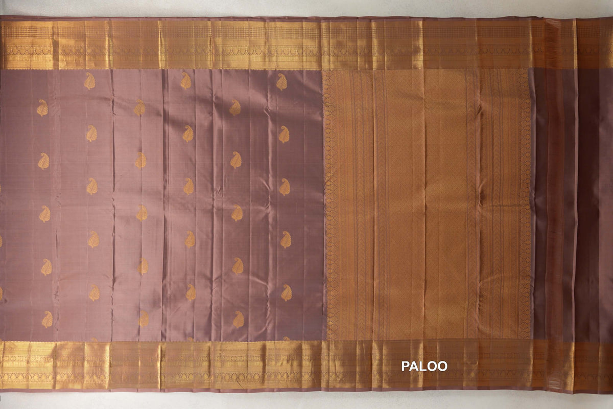 Light Brown Light Weight Kanchipuram Silk Saree paloo