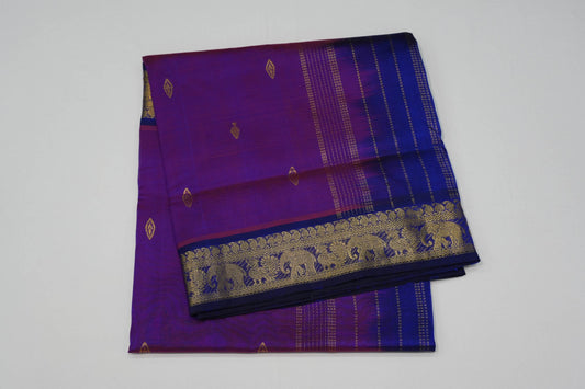 Purple vintage silk cotton saree