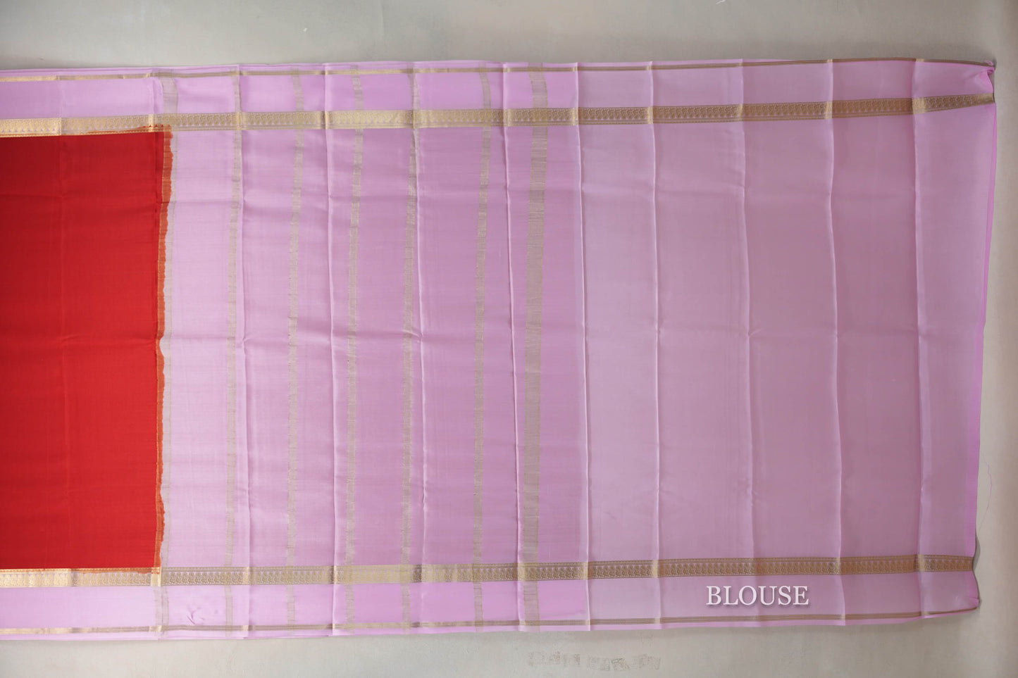 Chilli red with Baby Pink Mysore Silk Saree by Shreenivas Silks PSSR019446