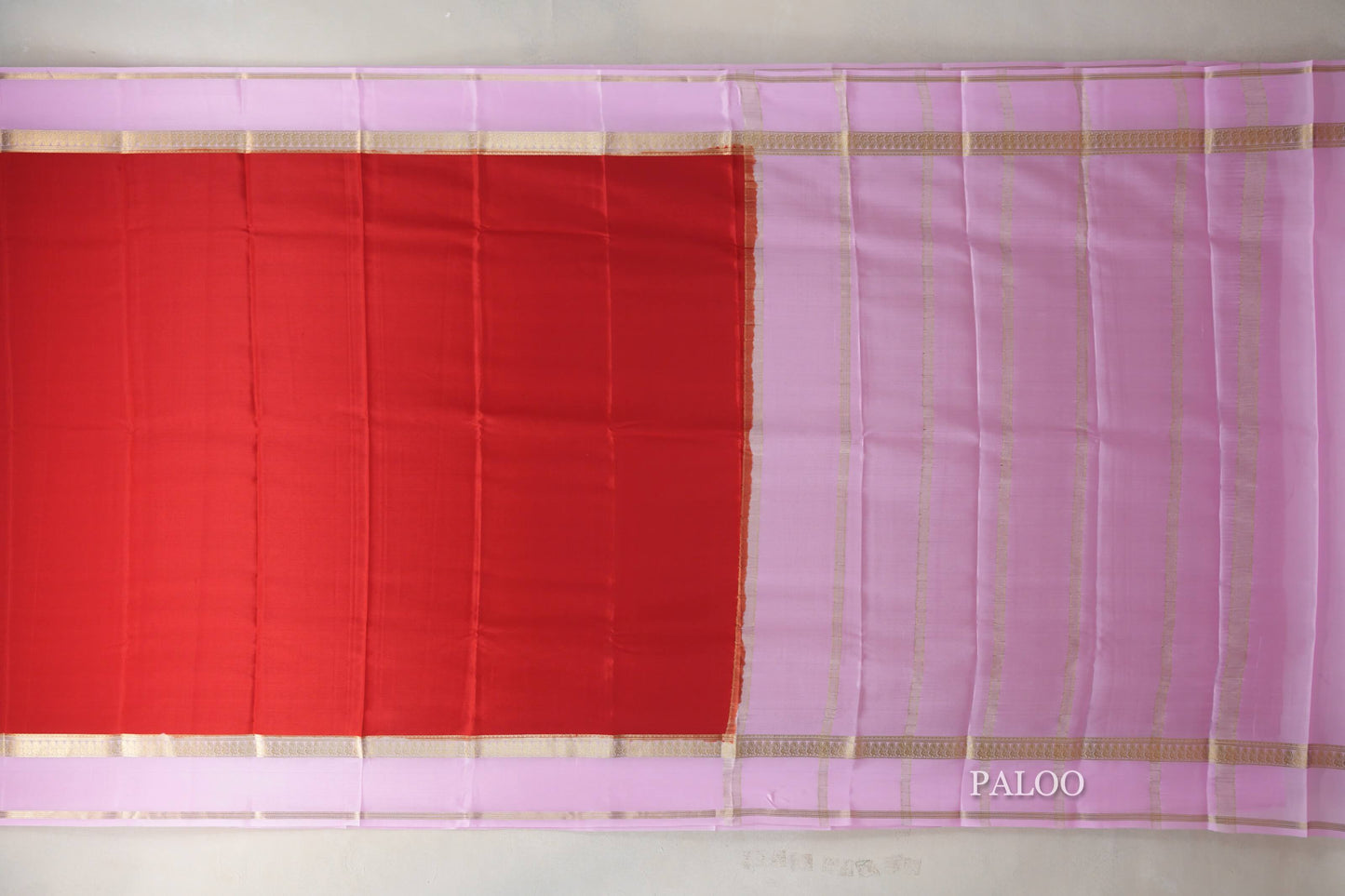 Chilli red with Baby Pink Mysore Silk Saree by Shreenivas Silks PSSR019446