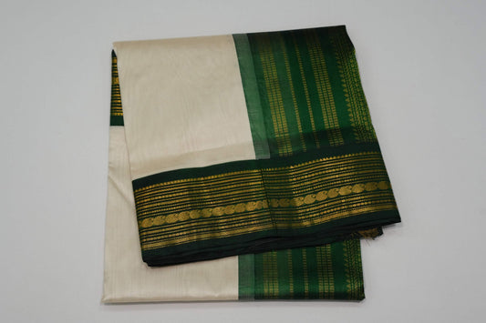 Off-white vintage silk cotton saree