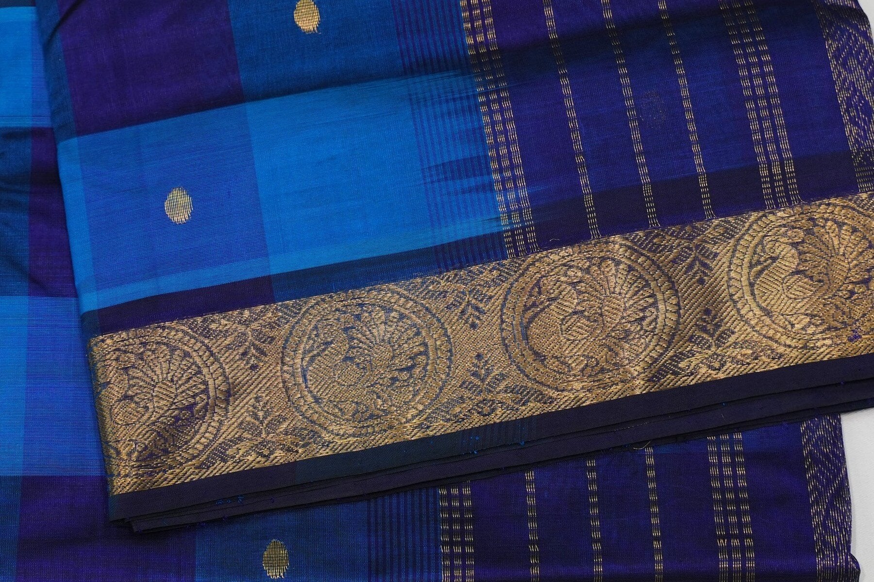 Checked vintage silk cotton saree