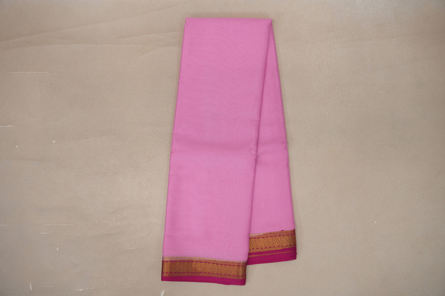 Light Pink with Rani Pink Borders Mysore Silk Saree by Shreenivas Silks PSSR019448