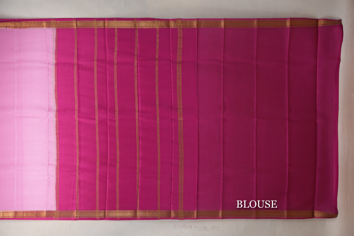 Light Pink with Rani Pink Borders Mysore Silk Saree by Shreenivas Silks PSSR019448