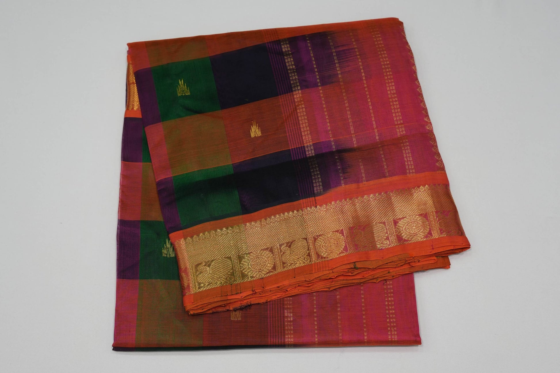 Multi-color vintage silk cotton saree