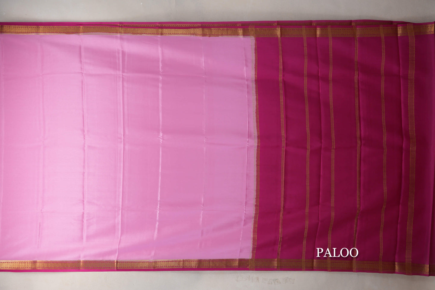 Light Pink with Rani Pink Borders Mysore Silk Saree by Shreenivas Silks PSSR019448